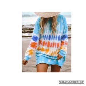 Tie Dye Long Sleeve Sweatshirt Dress size XL